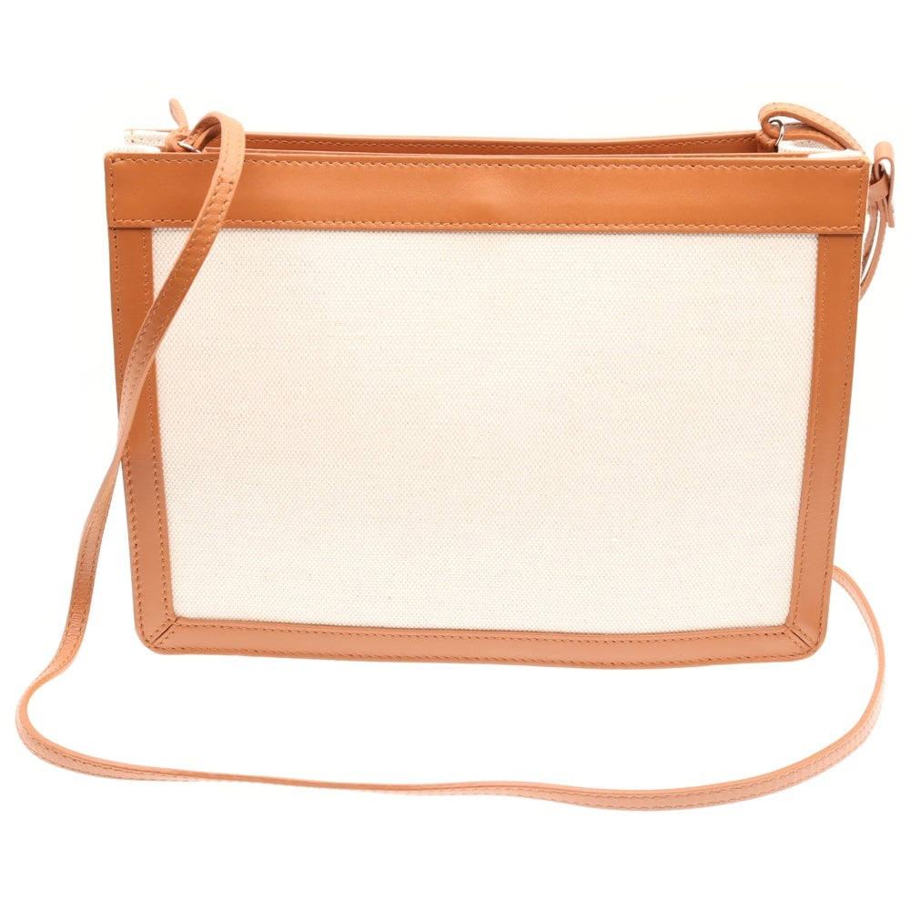 BALENCIAGA(バレンシアガ) ネイビーポシェット ロゴショルダーバッグ ホワイト×ブラウン 339937