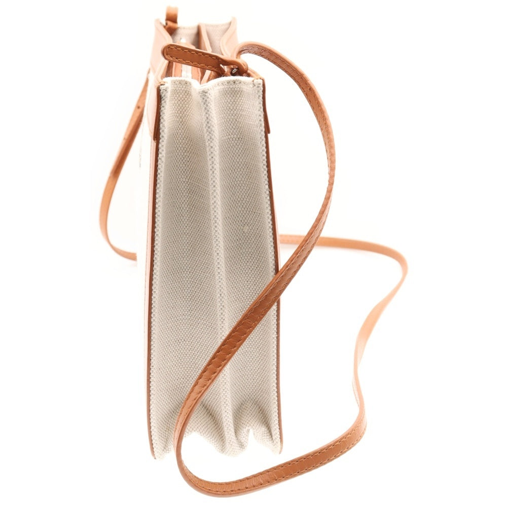 BALENCIAGA(バレンシアガ) ネイビーポシェット ロゴショルダーバッグ ホワイト×ブラウン 339937