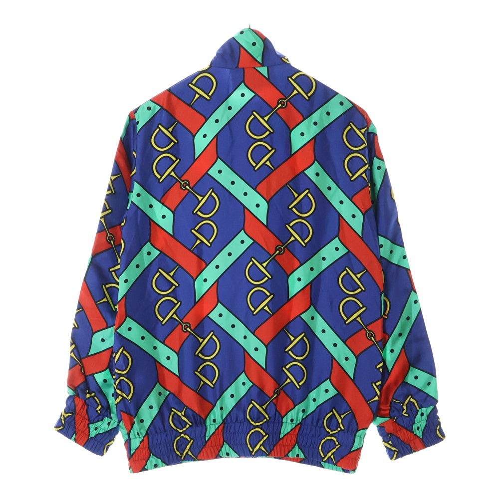 GUCCI(グッチ) 24SS ホースビットプリント ベルト付 シェリーラインスリーブハイネックブルゾン ナイロンジャケット マルチ レディース 743005 XJFJF 4034