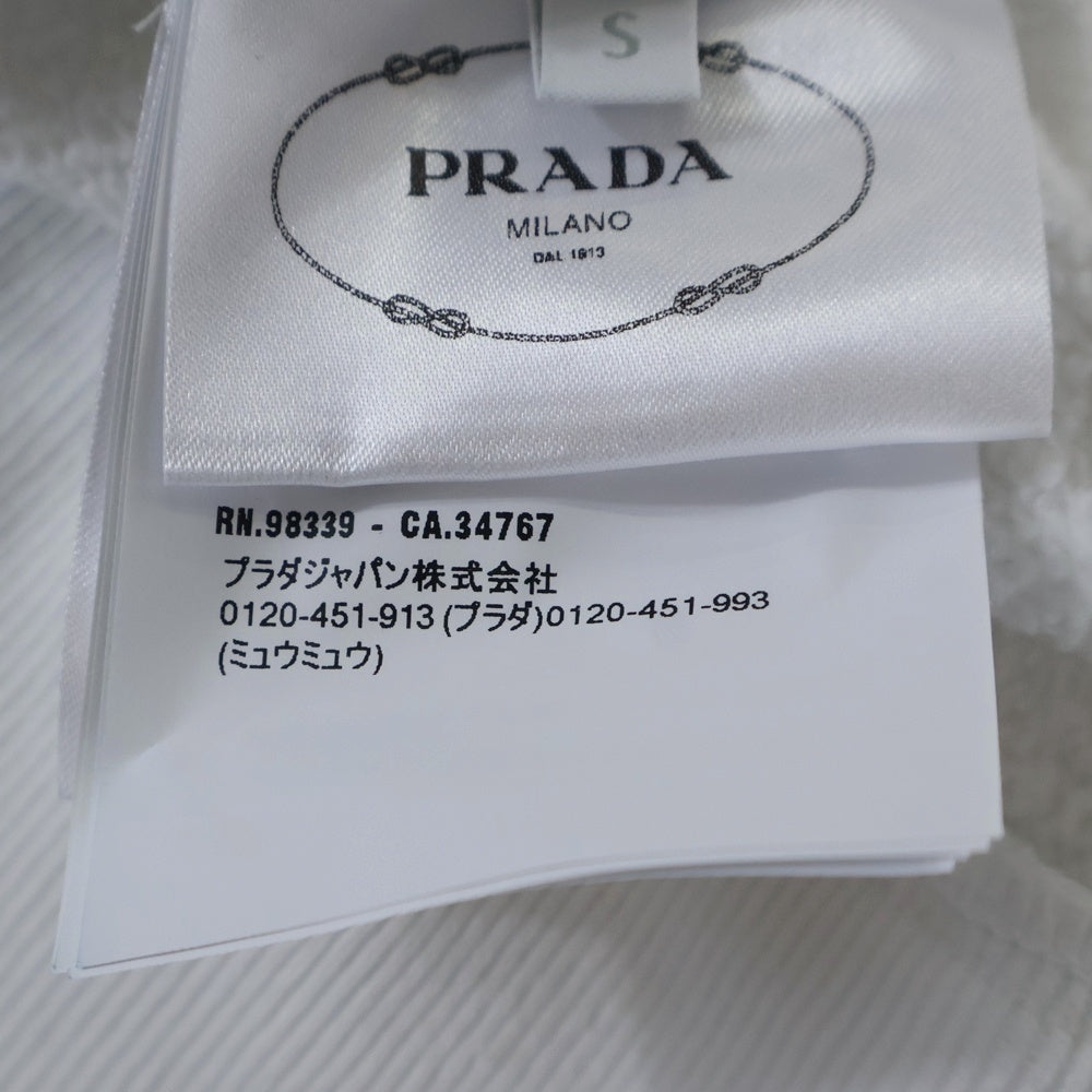PRADA(プラダ) ロゴ プルオーバー フーディ ホワイト コットン レディース 134713