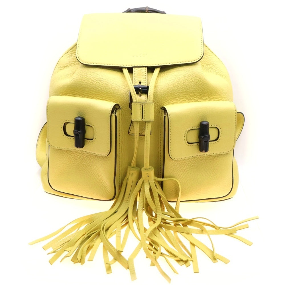 GUCCI(グッチ) バンブー リュック バックパック イエロー レザー 370833