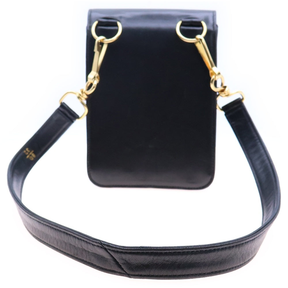 CHANEL(シャネル) マトラッセ ショルダー バッグ ポーチ ブラック ラムスキン ゴールド金具