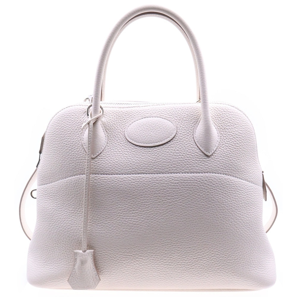 HERMES(エルメス) ボリード31 トリヨンクレマンス べトン 2WAY レザー ハンド ショルダーバッグ シルバー金具 ホワイト/アイボリー A刻印