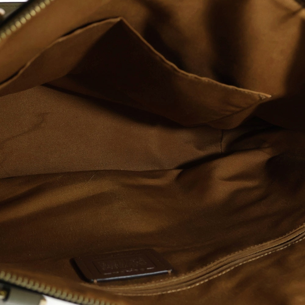 COACH(コーチ) シグネチャー ロゴ コーティングキャンバス レザー トートバッグ ベージュ レディース