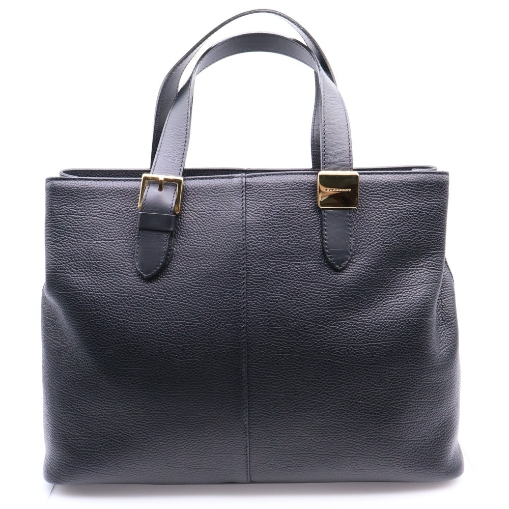 BURBERRY(バーバリー) ノバチェック レザー ハンド トートバッグ ゴールド金具 ブラック