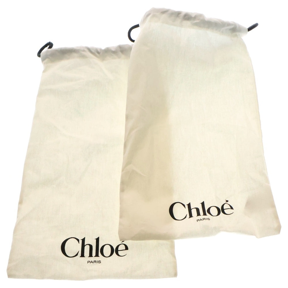 Chloe(クロエ) マーシー ロゴバックル パテントレザー ローカットシューズ ローファー ブラック/ゴールド レディース