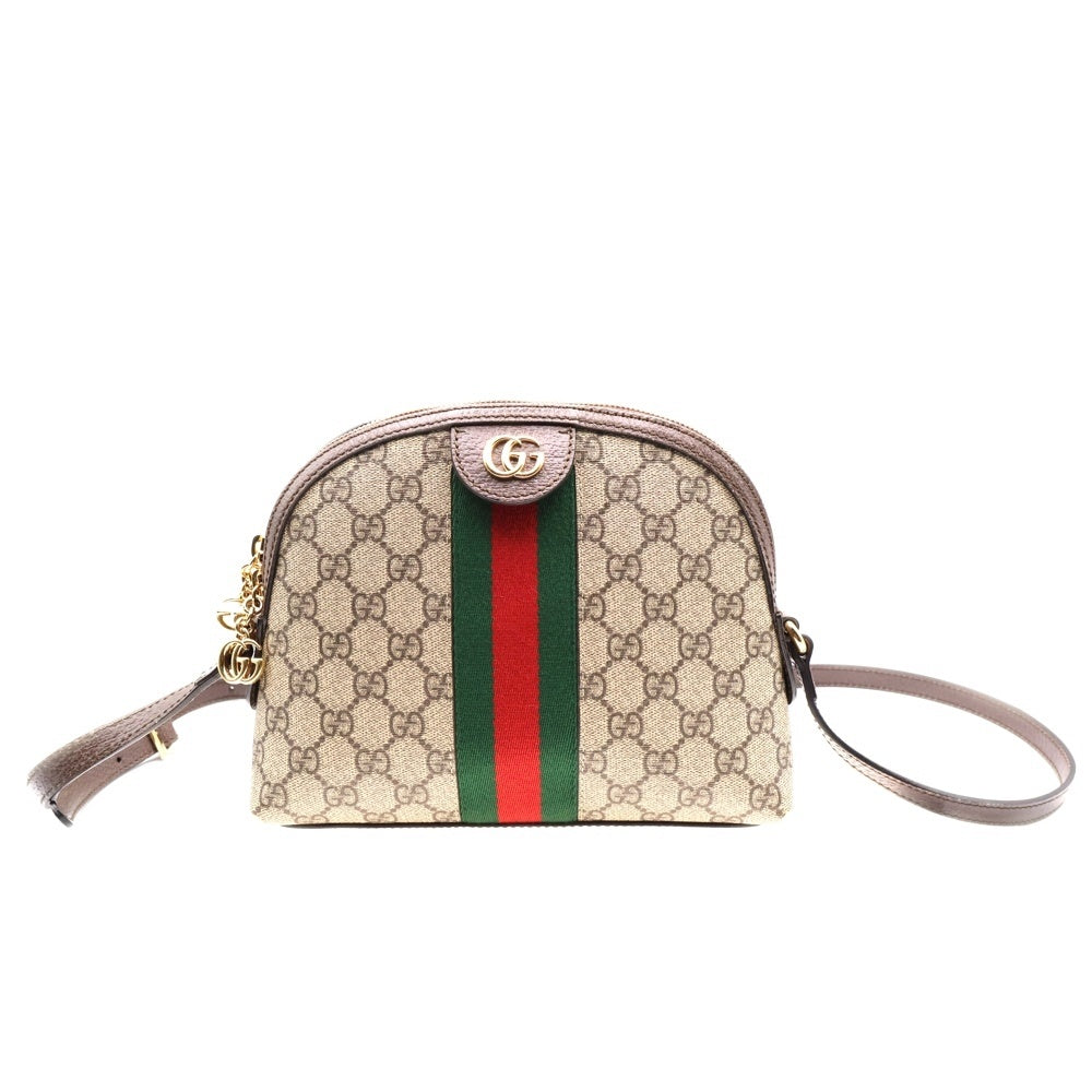 GUCCI(グッチ) GGスプリーム オフィディア ショルダーバッグ ブラウン×ベージュ ゴールド金具 PVC×レザー 499621
