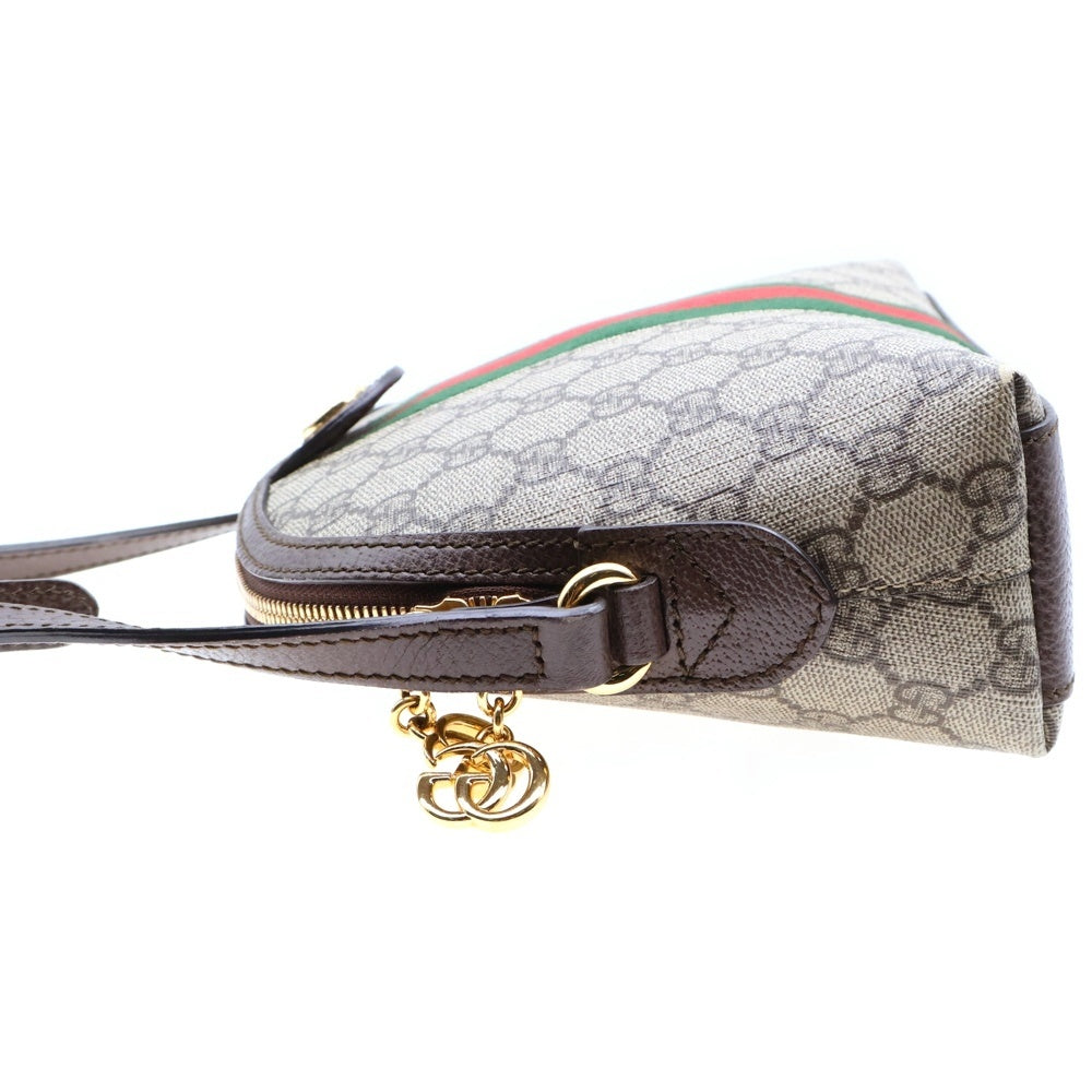 GUCCI(グッチ) GGスプリーム オフィディア ショルダーバッグ ブラウン×ベージュ ゴールド金具 PVC×レザー 499621