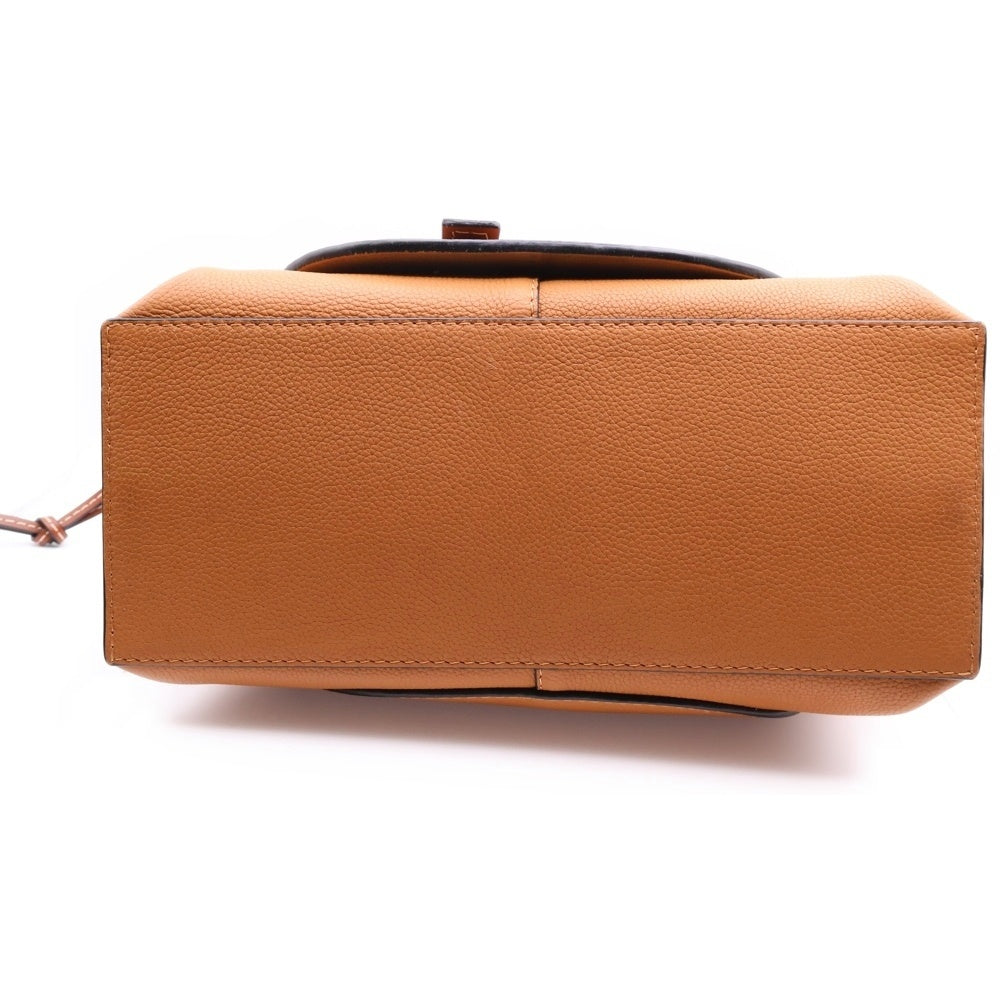 LOEWE(ロエベ) ゲートトップハンドル スモール ブラウン レザー 2WAY ハンドバッグ ショルダーバッグ レディース