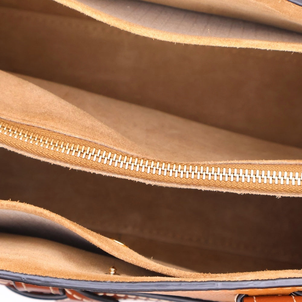 LOEWE(ロエベ) ゲートトップハンドル スモール ブラウン レザー 2WAY ハンドバッグ ショルダーバッグ レディース