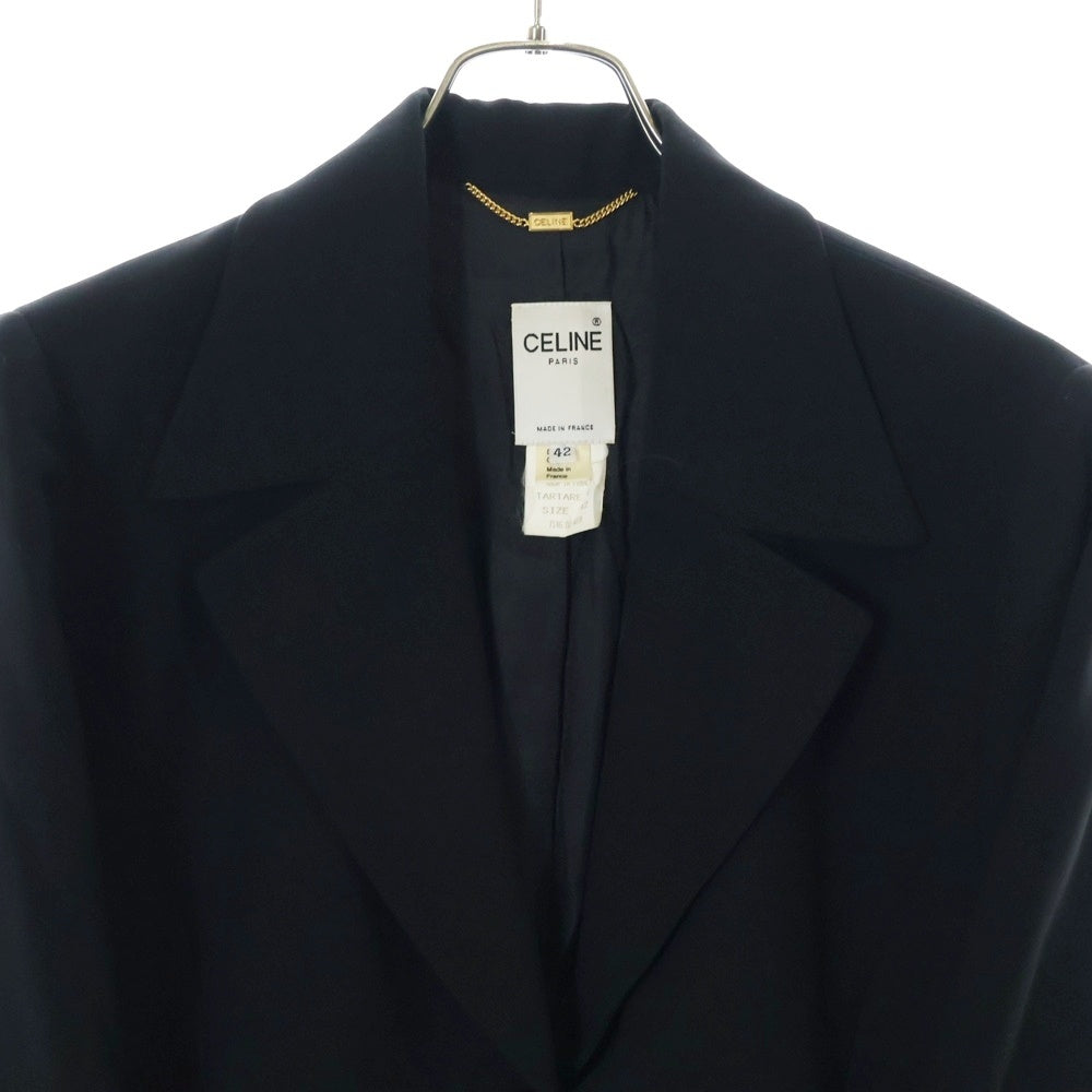 CELINE(セリーヌ) トリオンフ ロゴボタン ウール 3B テーラードジャケット ブラック /ゴールド