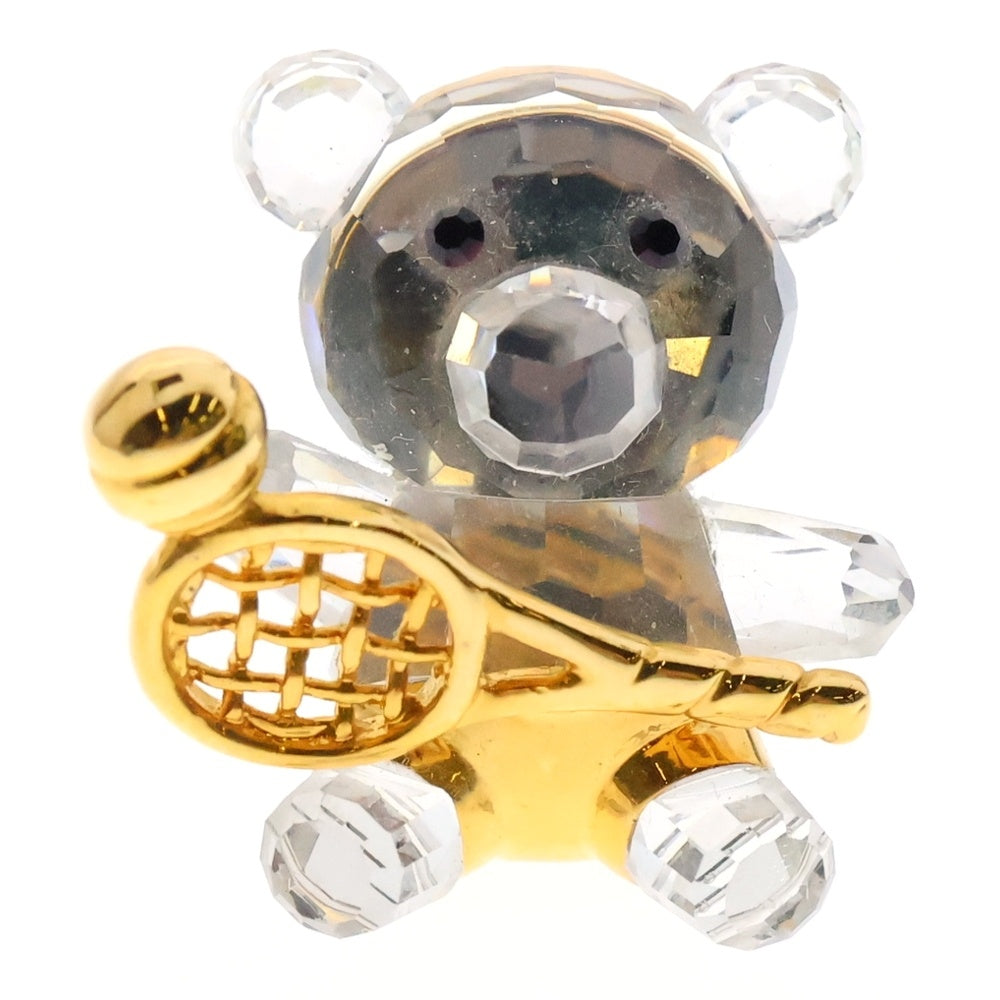 SWAROVSKI(スワロフスキー) テニス ベアー くま クリスタル ブローチ クリア/ゴールド