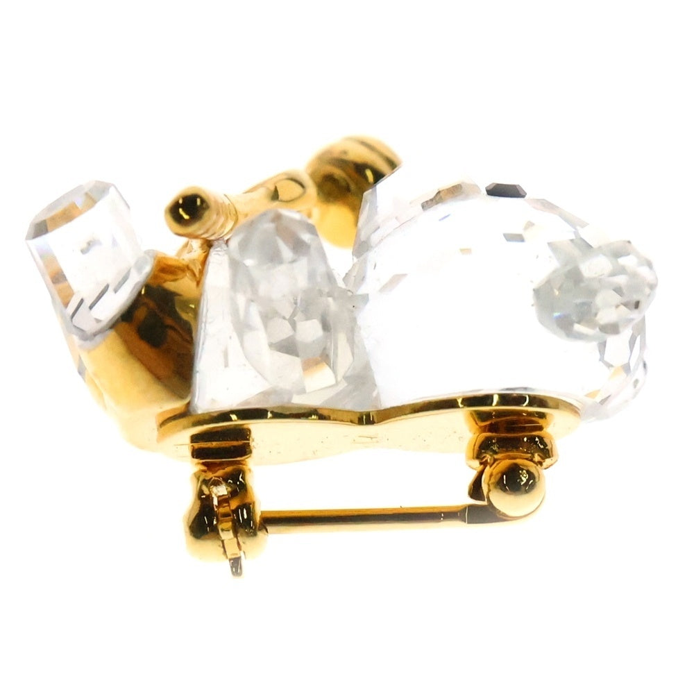 SWAROVSKI(スワロフスキー) テニス ベアー くま クリスタル ブローチ クリア/ゴールド