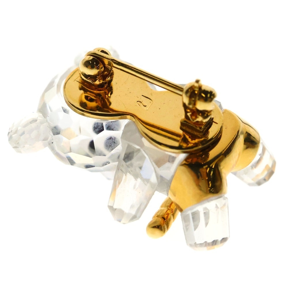 SWAROVSKI(スワロフスキー) テニス ベアー くま クリスタル ブローチ クリア/ゴールド