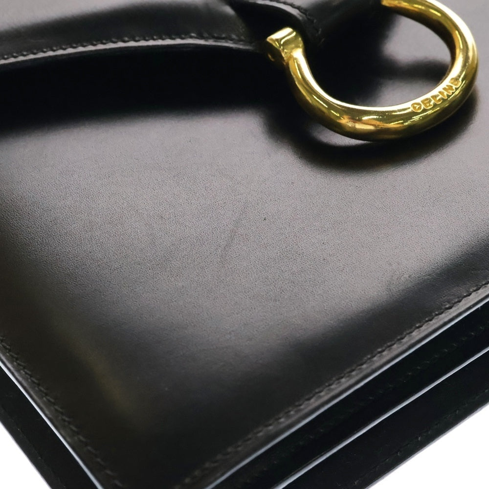 CELINE(セリーヌ) ガンチーニ ハンドバッグ ミニバッグ レザー ブラック ゴールド金具