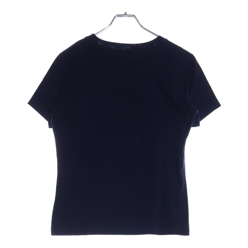 HERMES(エルメス) 23SS シェーヌダンクル Hロゴワッペン クルーネック 半袖Tシャツ カットソー ネイビー レディース