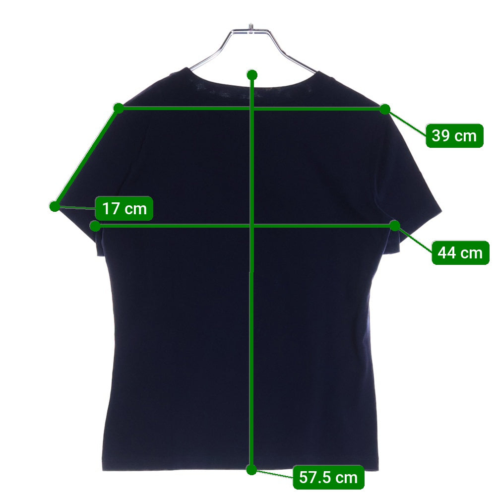 HERMES(エルメス) 23SS シェーヌダンクル Hロゴワッペン クルーネック 半袖Tシャツ カットソー ネイビー レディース