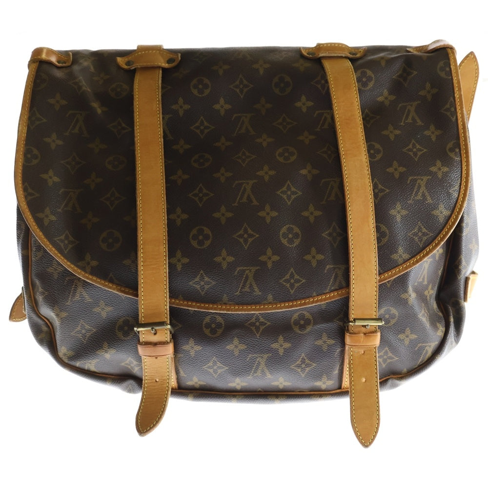 LOUIS VUITTON(ルイヴィトン) ソミュール43 モノグラム PVC レザー ショルダーバッグ ブラウン M42252 AR8905