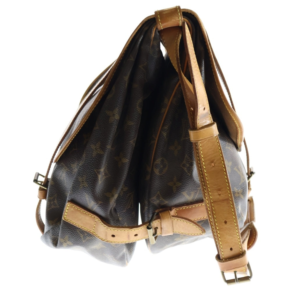 LOUIS VUITTON(ルイヴィトン) ソミュール43 モノグラム PVC レザー ショルダーバッグ ブラウン M42252 AR8905