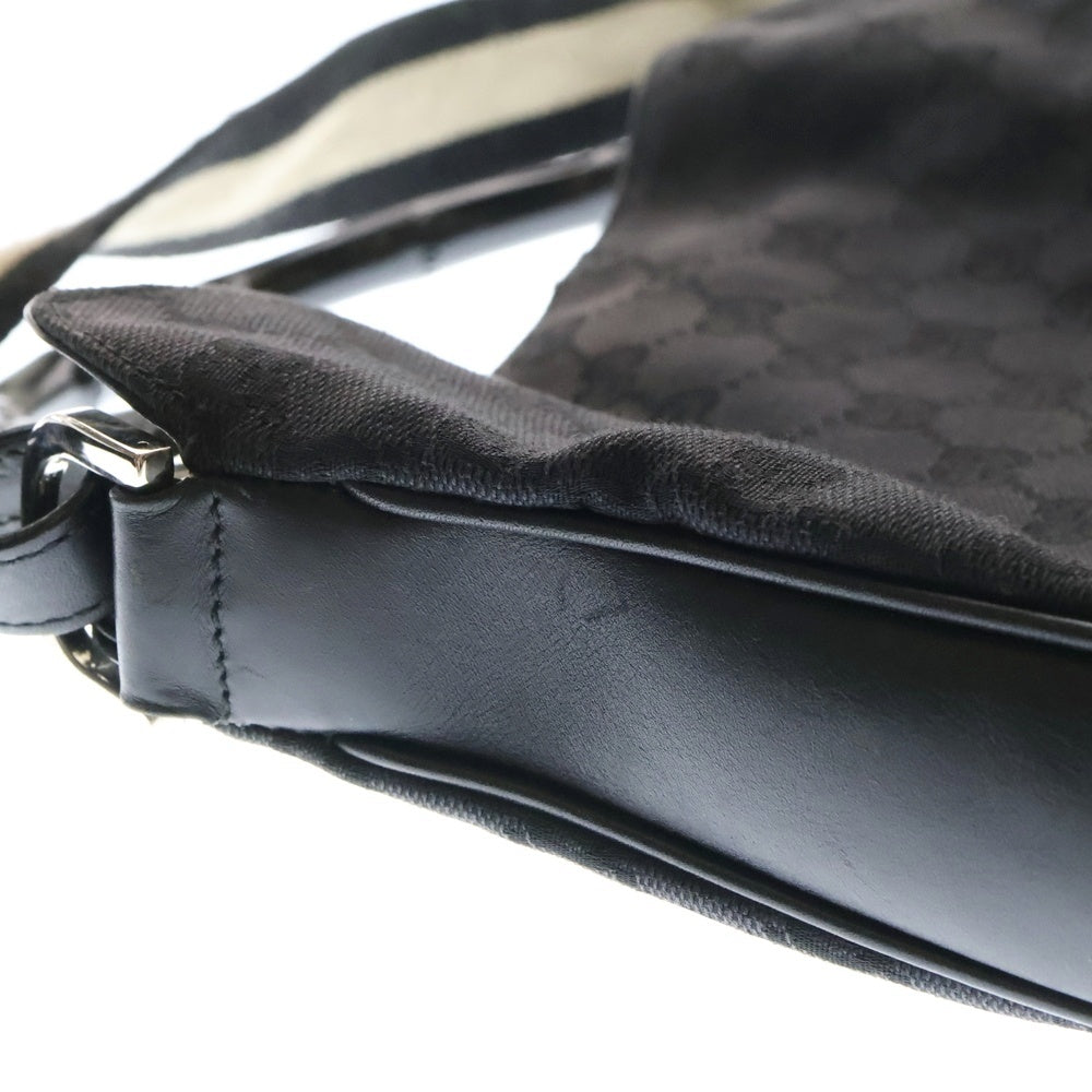 GUCCI(グッチ) バンブー GGキャンパス 2WAY レザー切替ハンドバッグ ショルダーバッグ ブラック レディース 0014095