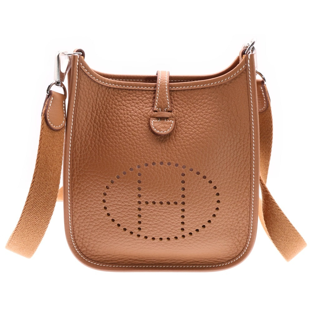 HERMES(エルメス) エブリンTPM ミニ トリヨンクレマンス ゴールド ブラウン シルバー金具 W刻印 ショルダーバッグ