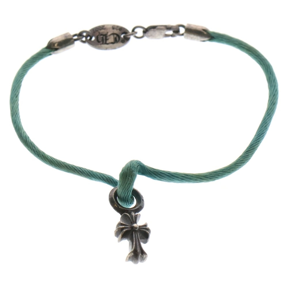 CHROME HEARTS(クロムハーツ) KZ ケーゼット CHクロススタック シルクブレスレット シルバー×グリーン