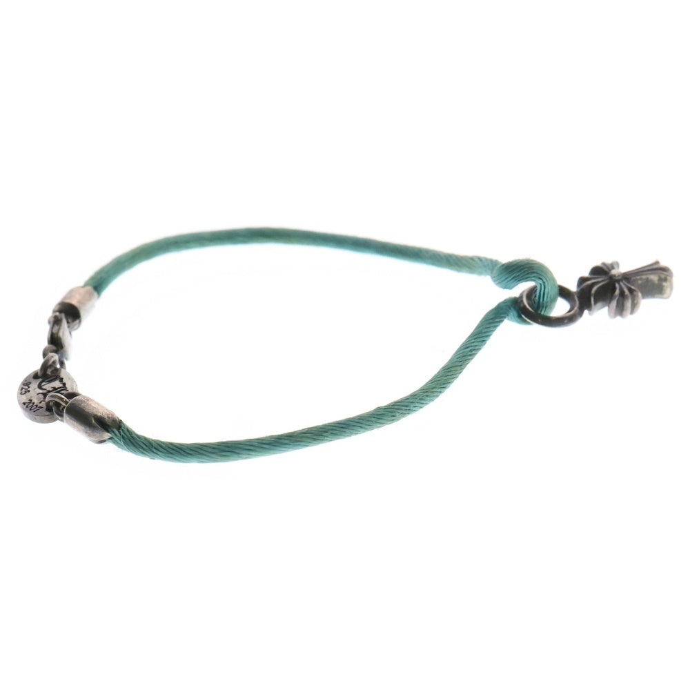 CHROME HEARTS(クロムハーツ) KZ ケーゼット CHクロススタック シルクブレスレット シルバー×グリーン