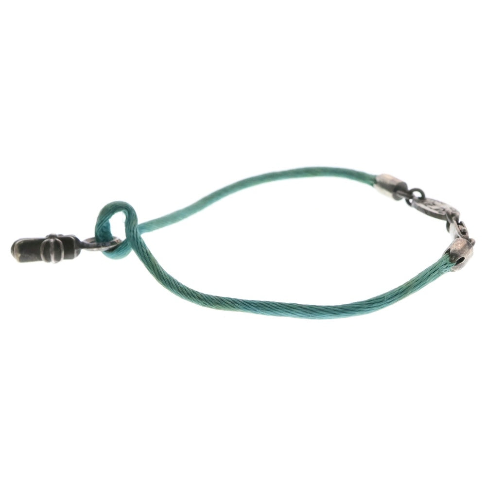 CHROME HEARTS(クロムハーツ) KZ ケーゼット CHクロススタック シルクブレスレット シルバー×グリーン