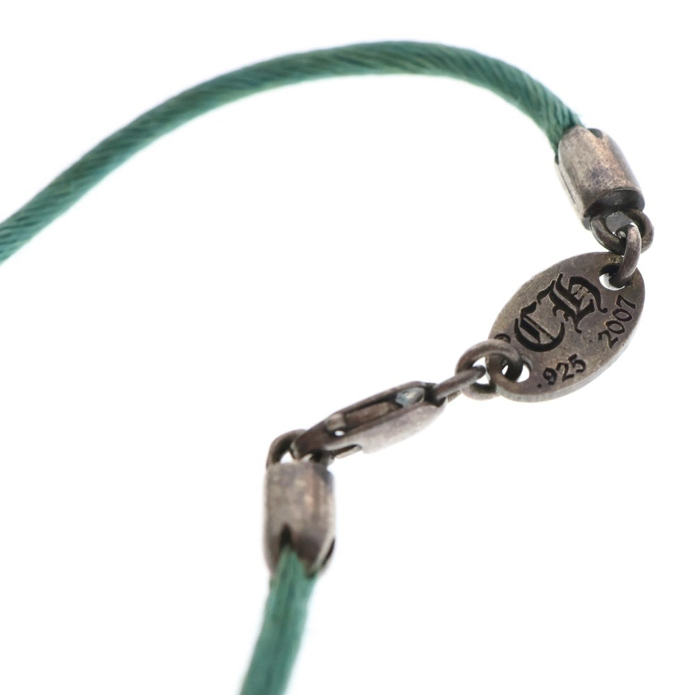 CHROME HEARTS(クロムハーツ) KZ ケーゼット CHクロススタック シルクブレスレット シルバー×グリーン