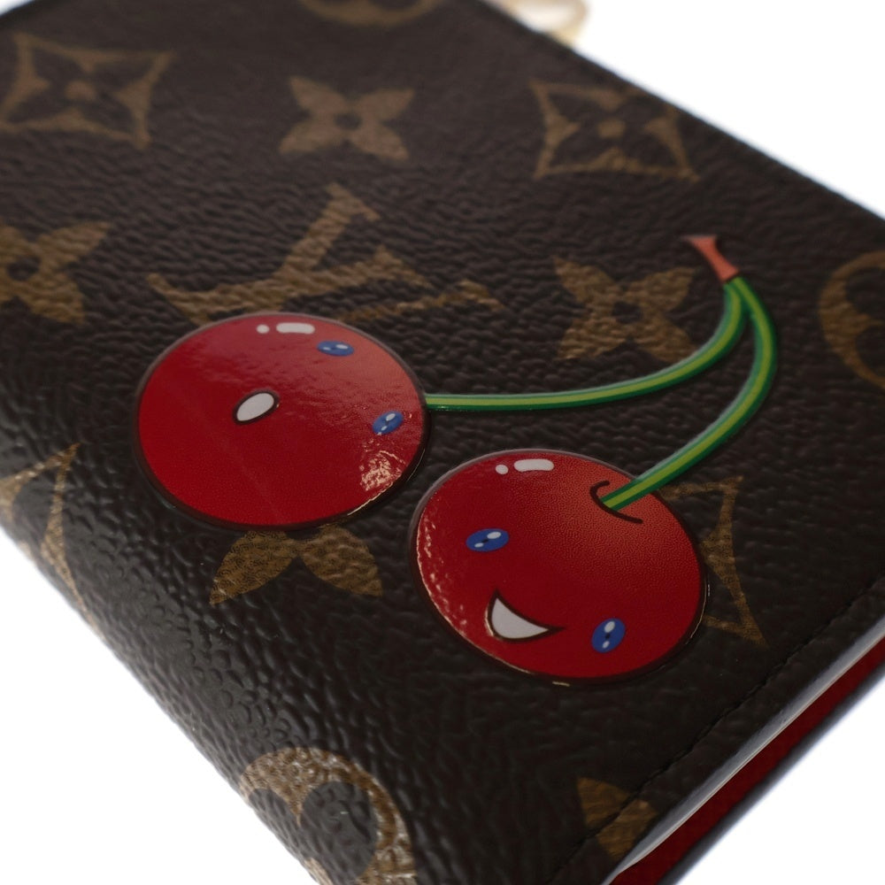 LOUIS VUITTON(ルイヴィトン) ポルトフォイユ リサ チェリー プリント モノグラム PVC レザー コンパクトウォレット 二つ折り財布 ゴールド金具 ブラウン M13420
