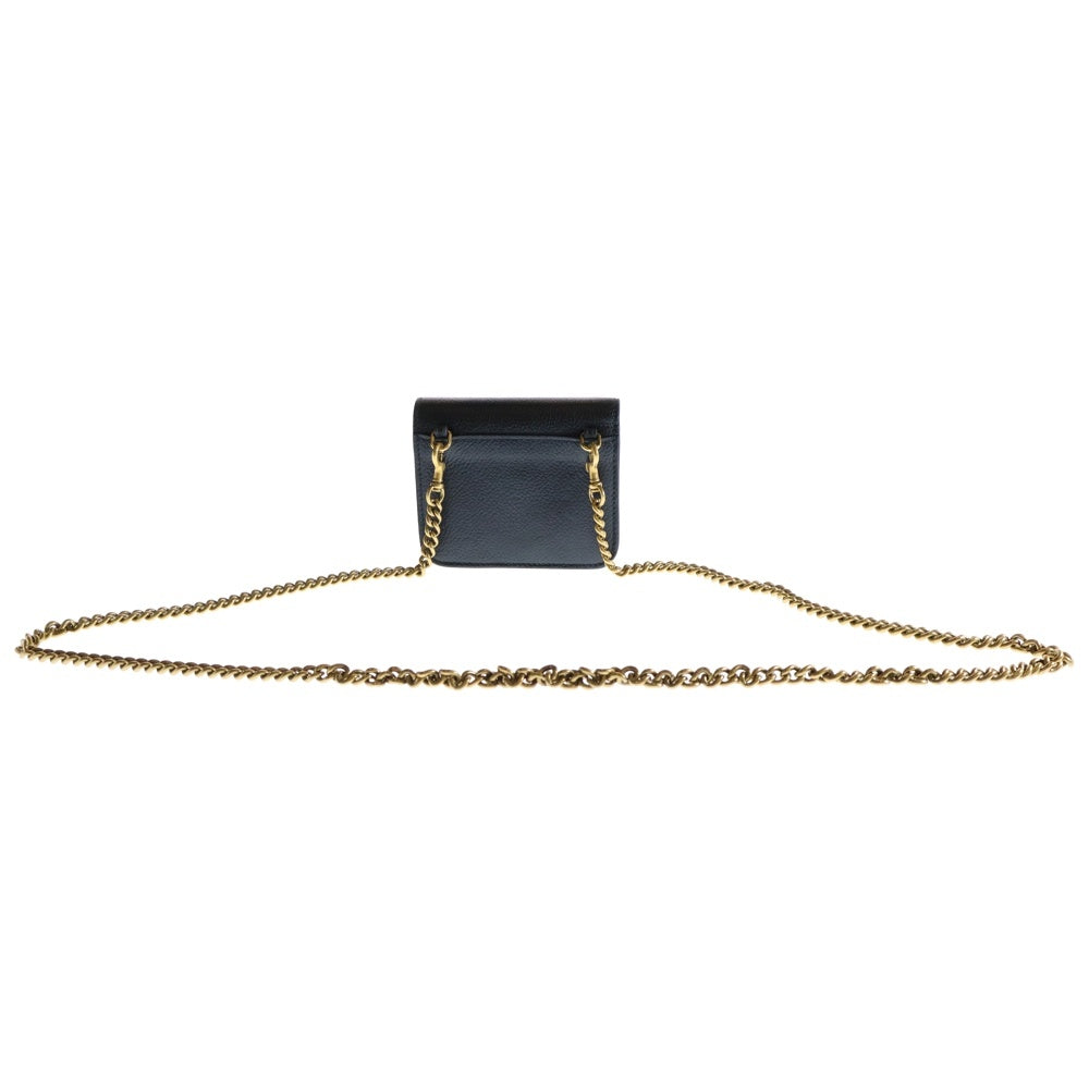 BALENCIAGA(バレンシアガ) コンパクトチェーンウォレット ショルダーウォレット 財布 ブラック ゴールド金具 レザー 618146