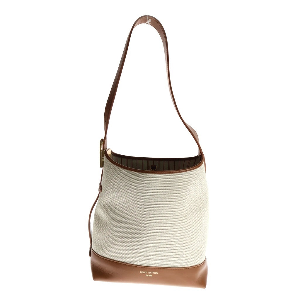 LOUIS VUITTON(ルイヴィトン) ロウキー・ホーボーPM コットン×カウハイドレザー エクリュ・コニャック RFID M25468 レディース