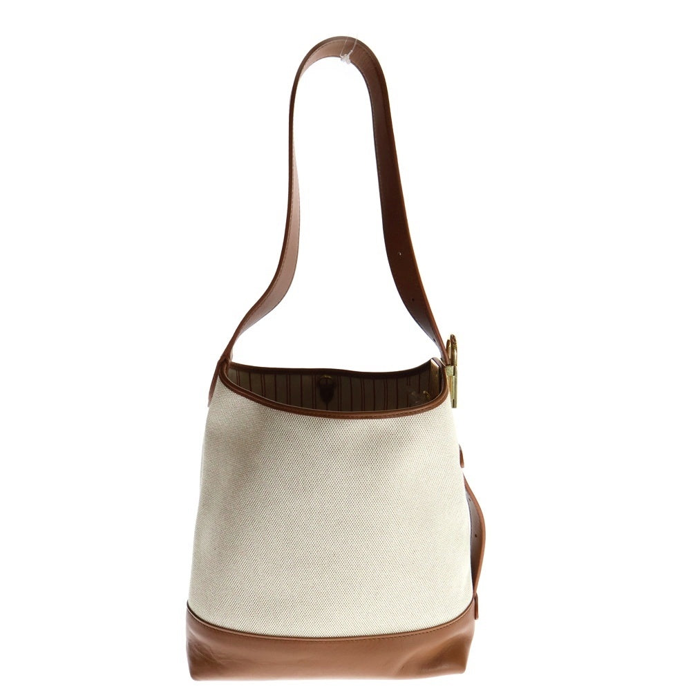 LOUIS VUITTON(ルイヴィトン) ロウキー・ホーボーPM コットン×カウハイドレザー エクリュ・コニャック RFID M25468 レディース