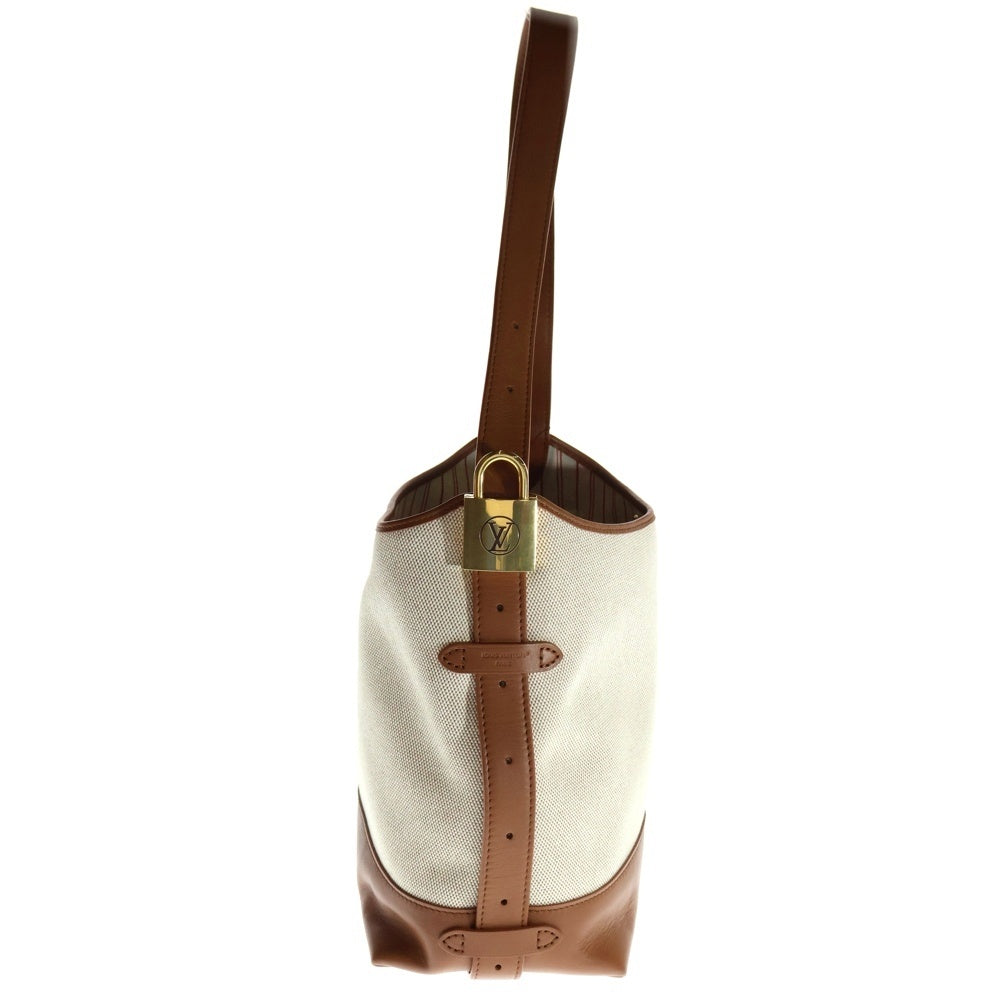 LOUIS VUITTON(ルイヴィトン) ロウキー・ホーボーPM コットン×カウハイドレザー エクリュ・コニャック RFID M25468