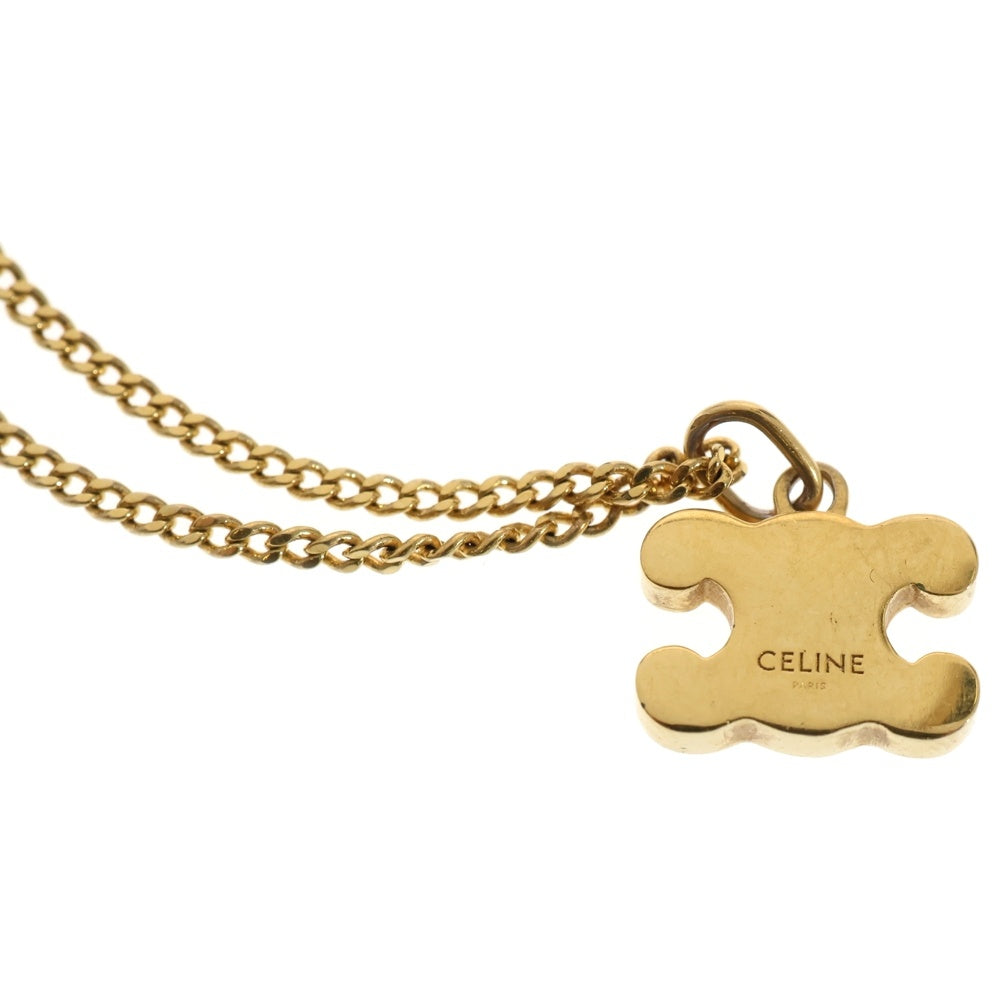 CELINE(セリーヌ) トリオンフ ラインストーン ネックレス ペンダント ストーン チェーン GP ゴールド