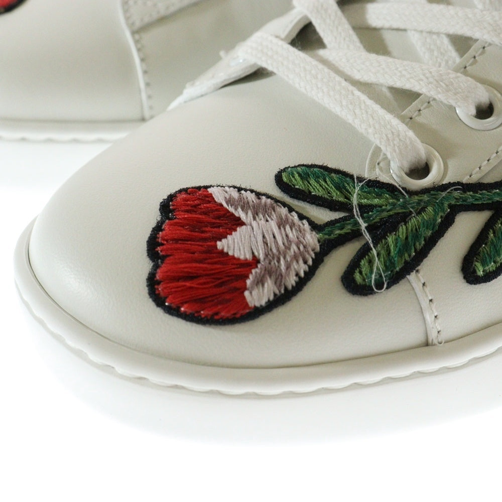 GUCCI(グッチ) エース シェリーライン フローラル フラワー エンブロイダリー ローカットシューズ スニーカー ホワイト/グリーン レディース 431917