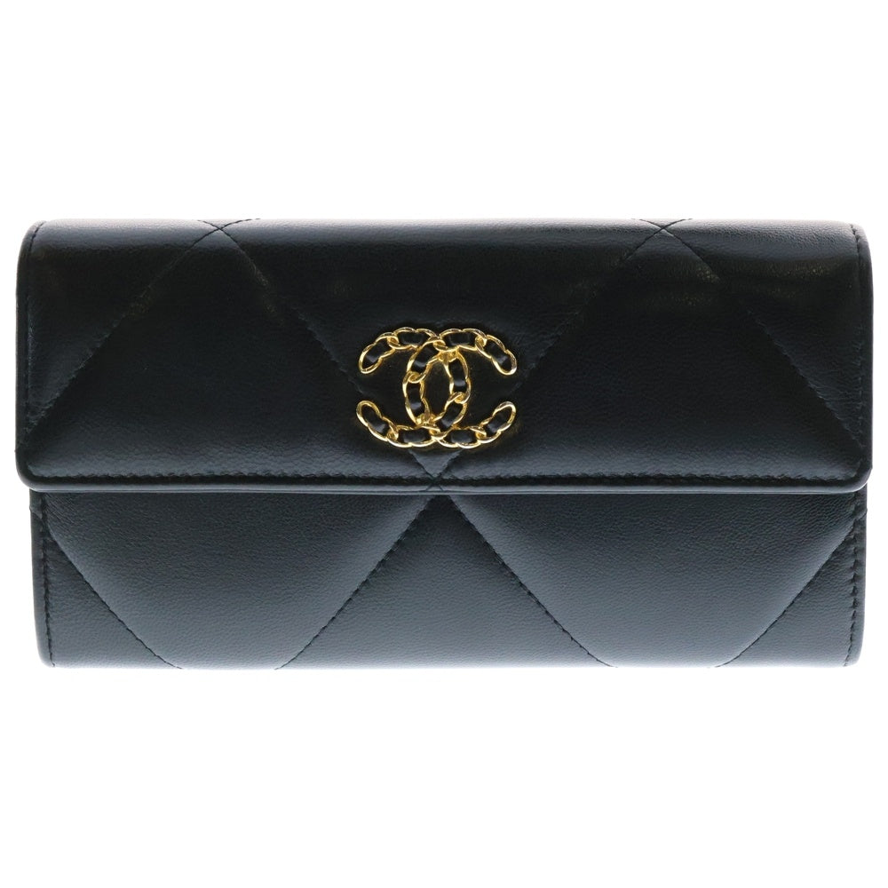 CHANEL(シャネル) マトラッセ 長財布 ロングウォレット カードケース ブラック ゴールド金具 カーフスキン AP0955