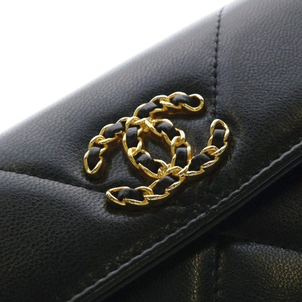 CHANEL(シャネル) マトラッセ 長財布 ロングウォレット カードケース ブラック ゴールド金具 カーフスキン AP0955
