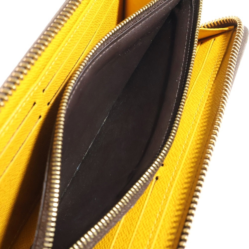 LOUIS VUITTON(ルイヴィトン) モノグラム ポルトフォイユクレマンス ミモザ ロングウォレット 長財布 コインケース ブラウン×イエロー ゴールド金具 レザー×PVC M60744
