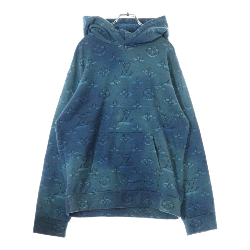 LOUIS VUITTON(ルイヴィトン) 22AW 3Dモノグラム 総柄プリント プルオーバースウェットパーカー フーディー ブルー RM222Q IHN HNY41W