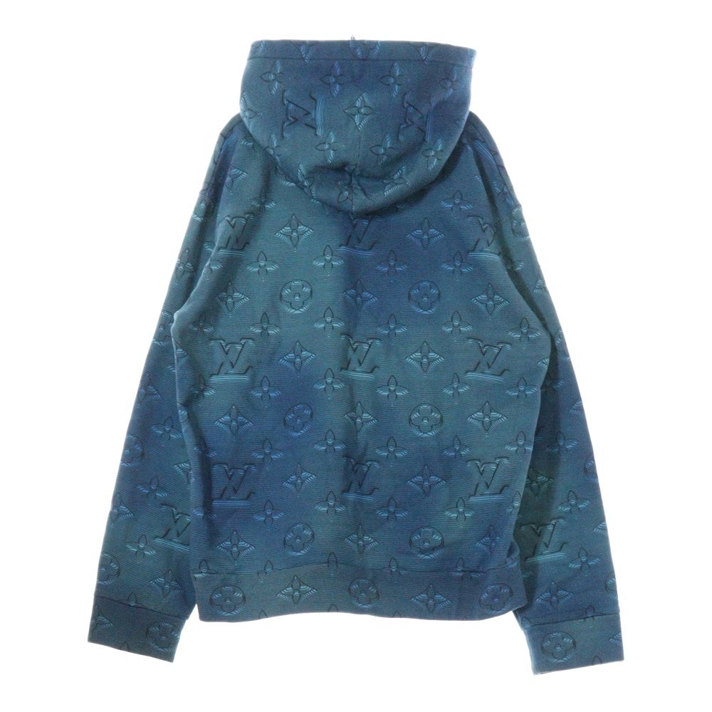LOUIS VUITTON(ルイヴィトン) 22AW 3Dモノグラム 総柄プリント プルオーバースウェットパーカー フーディー ブルー RM222Q IHN HNY41W