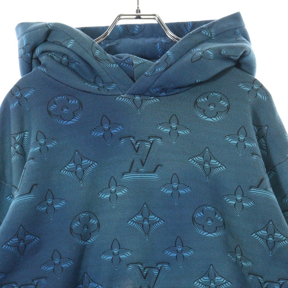 LOUIS VUITTON(ルイヴィトン) 22AW 3Dモノグラム 総柄プリント プルオーバースウェットパーカー フーディー ブルー RM222Q IHN HNY41W