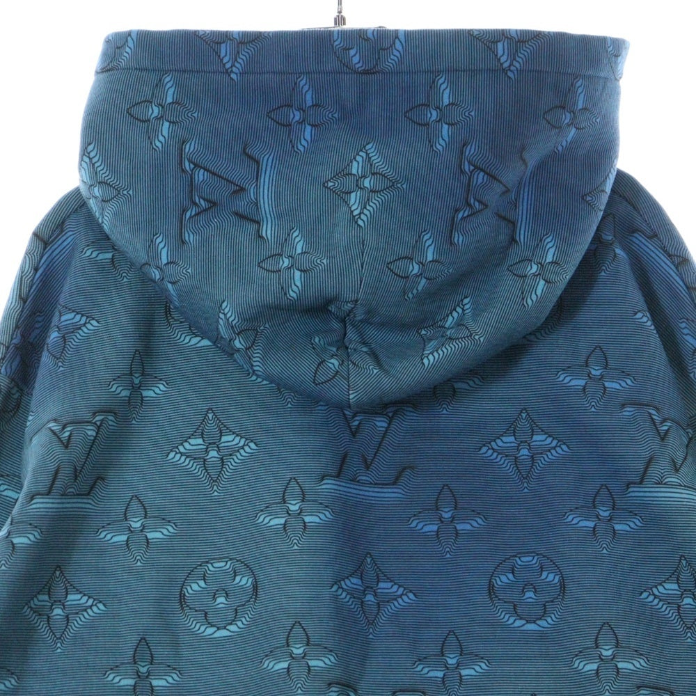 LOUIS VUITTON(ルイヴィトン) 22AW 3Dモノグラム 総柄プリント プルオーバースウェットパーカー フーディー ブルー RM222Q IHN HNY41W