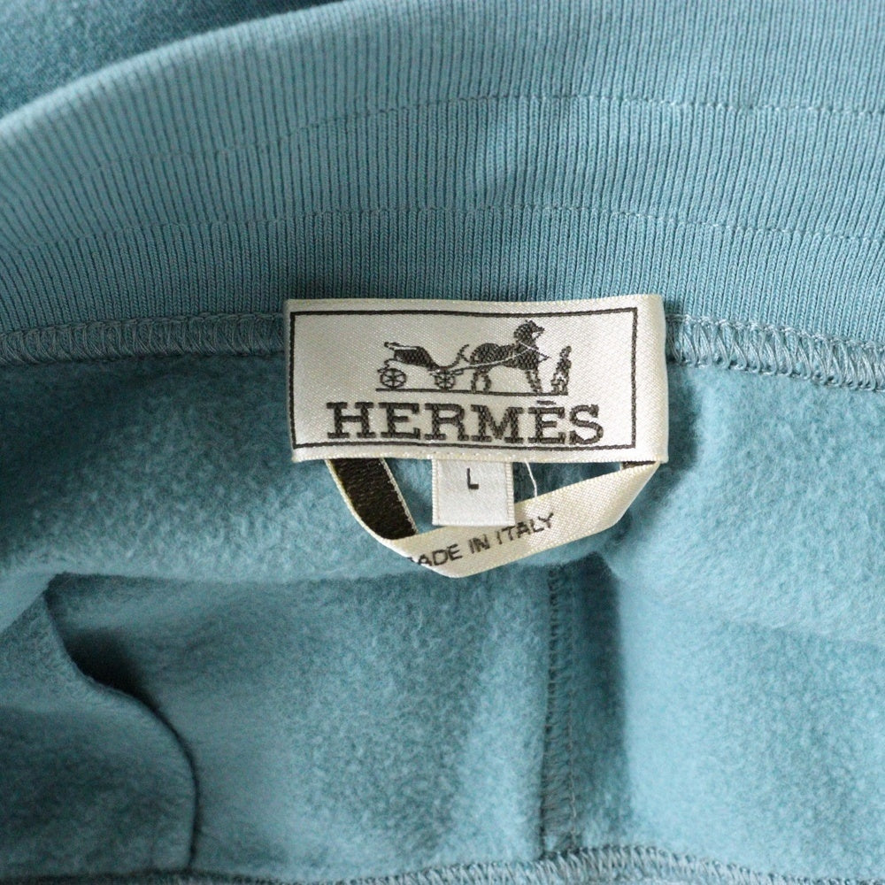 HERMES(エルメス) ナイロン ライン切り替え ドローストリング スウェット ハーフ ショートパンツ ショーツ ライトブルー