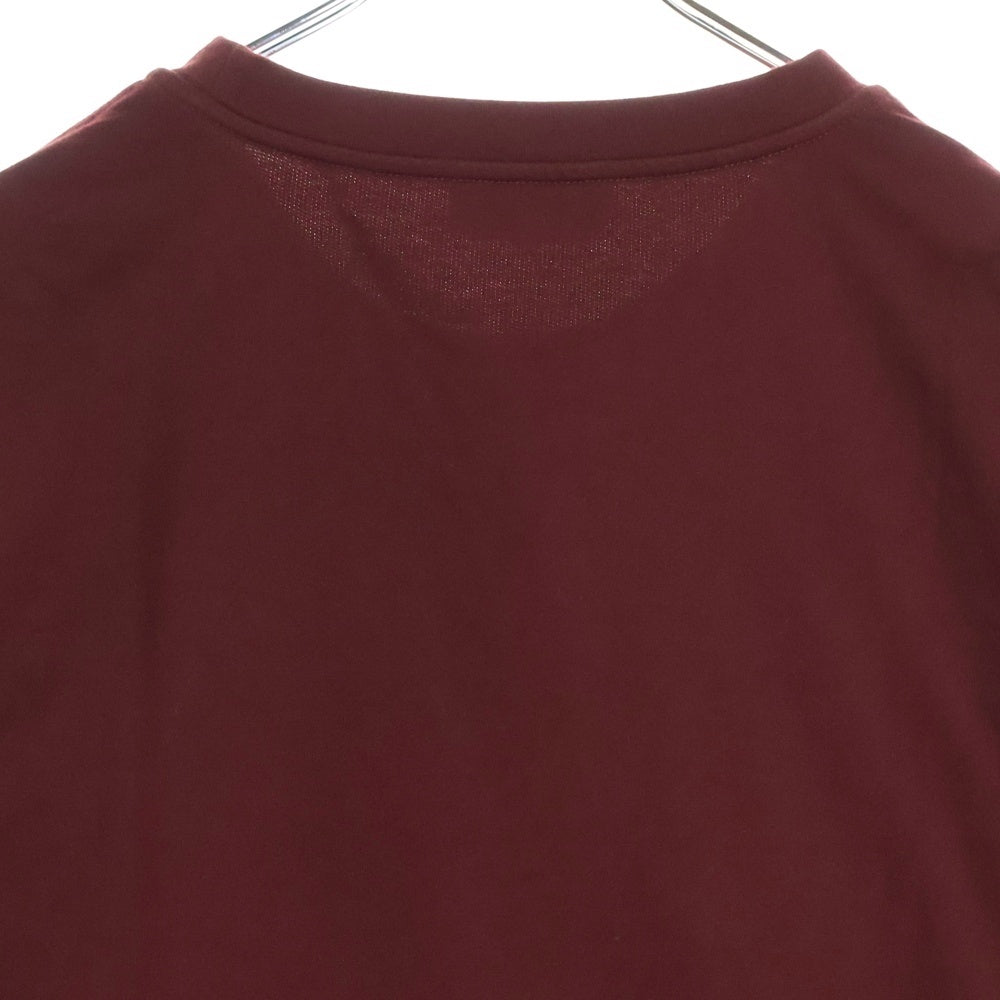 HERMES(エルメス) ポケットデザイン クルーネック ロングスリーブ 長袖Tシャツ カットソー ボルドー