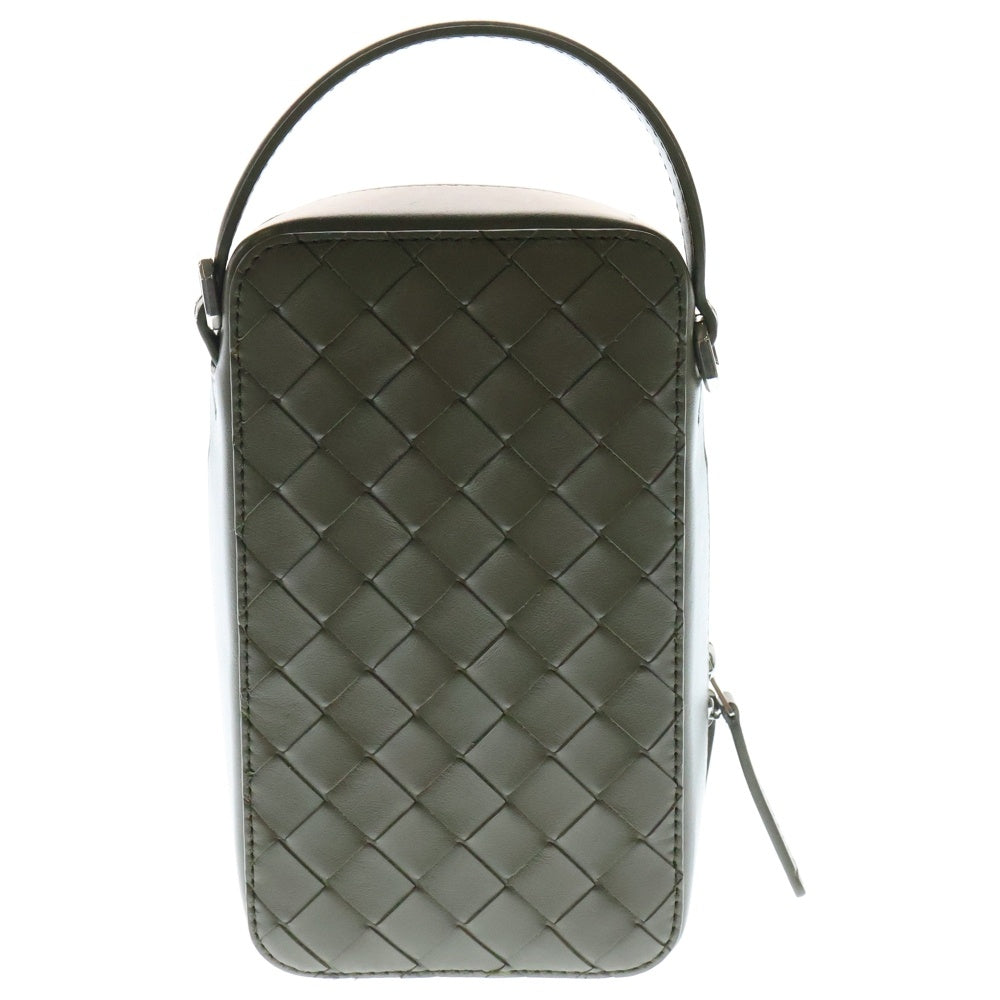 BOTTEGA VENETA(ボッテガヴェネタ) ゲッタウェイ フォンポーチ ミニショルダーバッグ グリーン カーキ カーフレザー シルバー金具