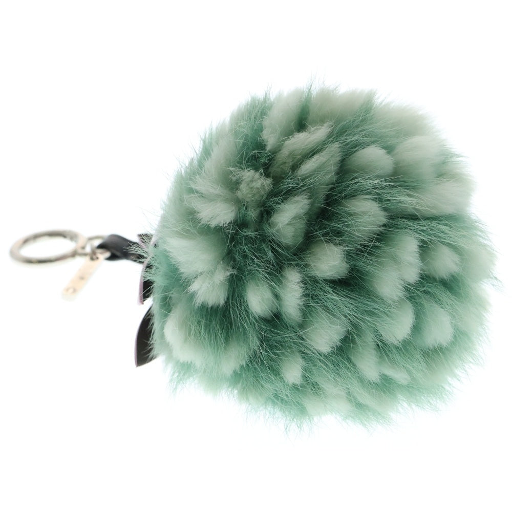 FENDI(フェンディ) フルーツバッグチャーム パイナップルモチーフ バッグチャーム キーホルダー シルバー金具 グリーン×ピンク シャドウフォックス×レザー