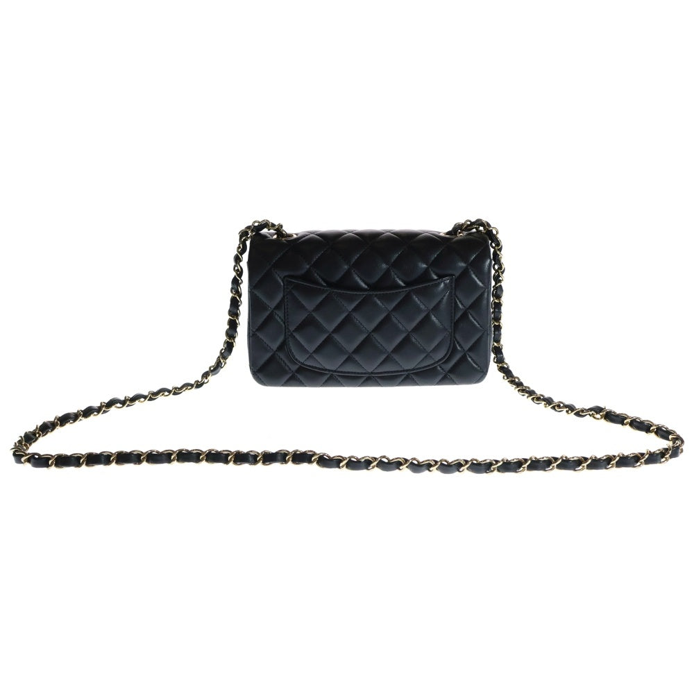 CHANEL(シャネル) ミニマトラッセ 20 チェーンショルダーバッグ ブラック ラムスキン ゴールド金具 A69900