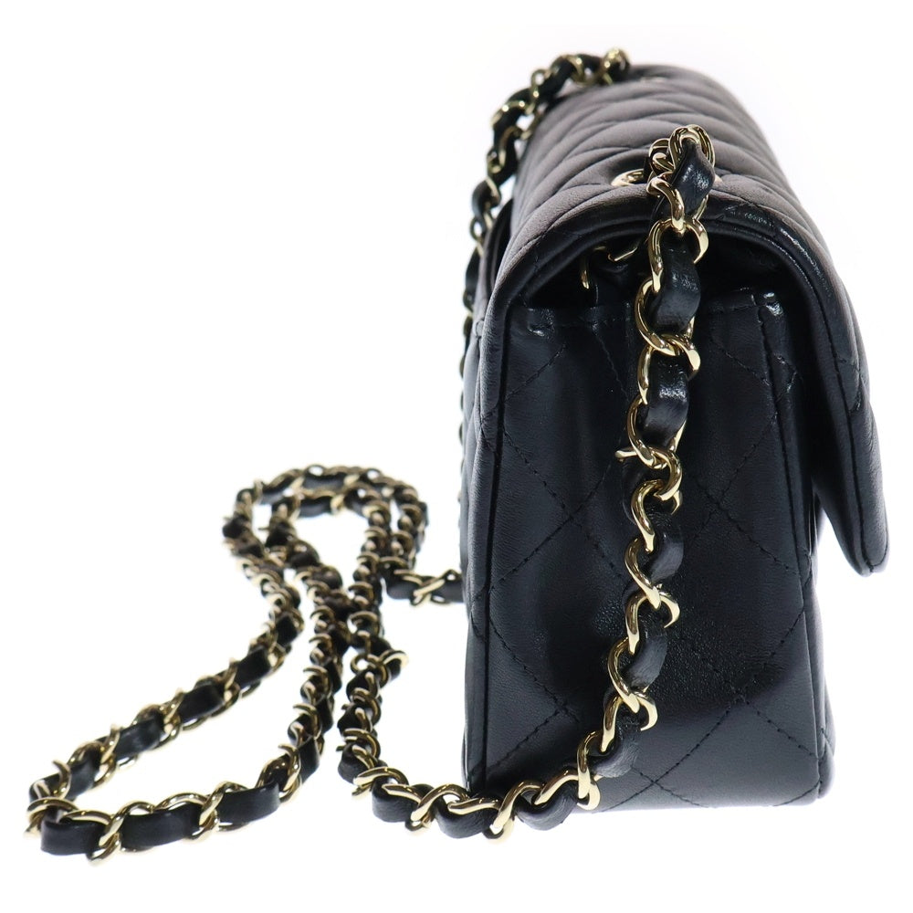CHANEL(シャネル) ミニマトラッセ 20 チェーンショルダーバッグ ブラック ラムスキン ゴールド金具 A69900