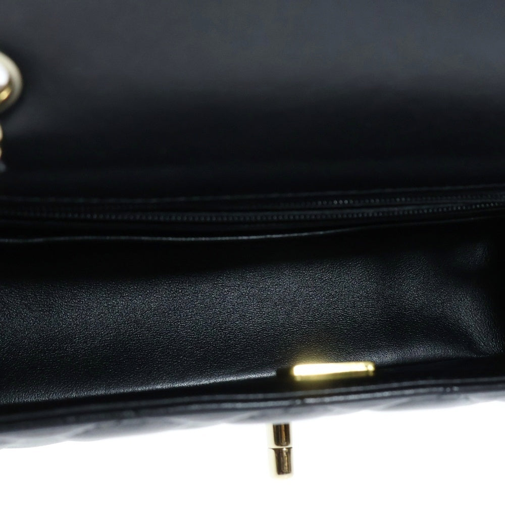 CHANEL(シャネル) ミニマトラッセ 20 チェーンショルダーバッグ ブラック ラムスキン ゴールド金具 A69900